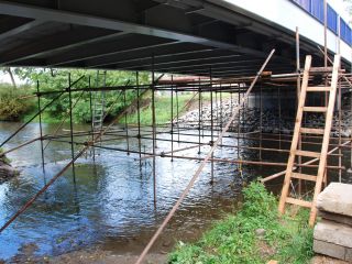 Ivančice - Letkovice zatěžovací zkouška ocelového mostu